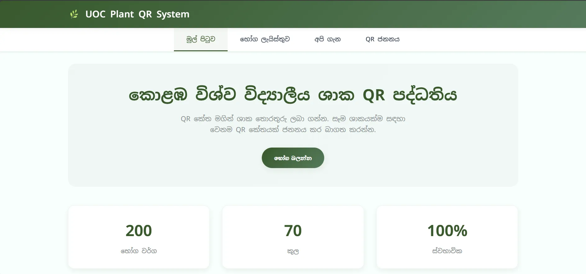 QR System for Plant Operations